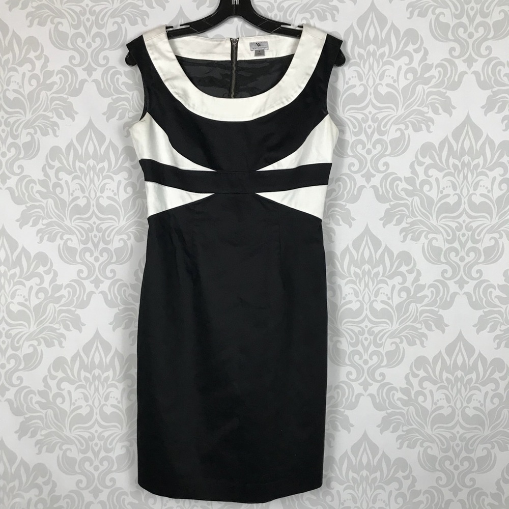 Worthington Black White Contrast Dress 6🤍🖤